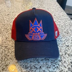 Red and blue customize hat
